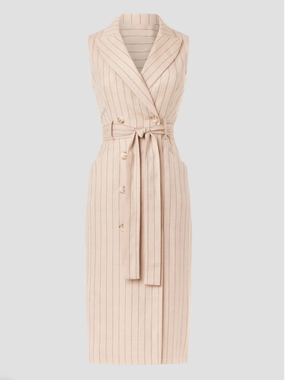 NWT Reiss Andie Pinstripe Sleeveless Coat Dress